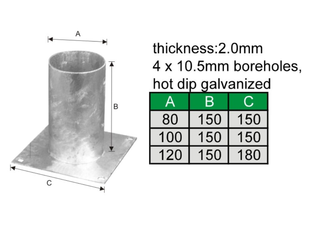 Грунтовый анкер для столба забора с оцинковкой