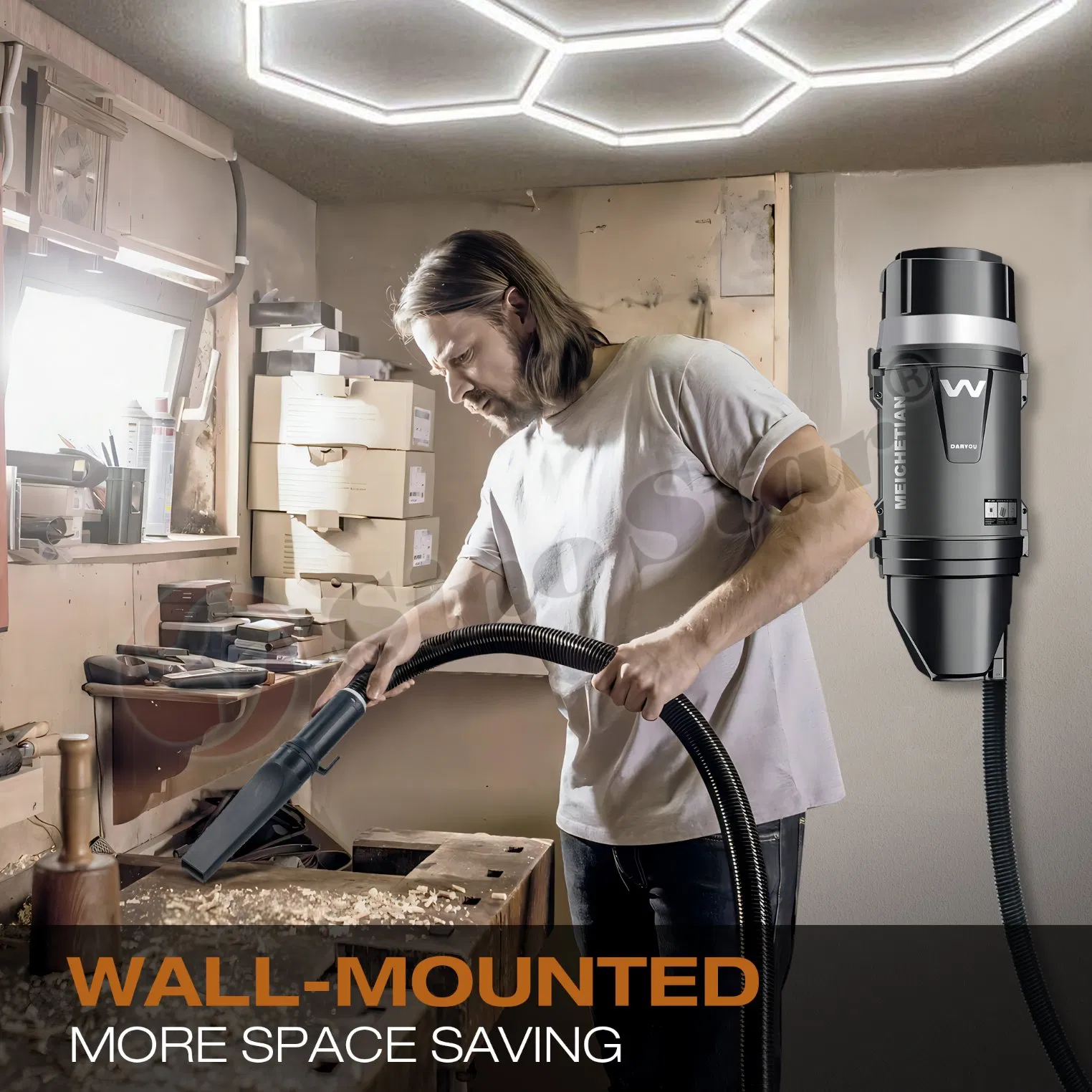 1200W Wall Mounted Vacuum Cleaner Car Vacuum Cleaner Car Detailing Tools