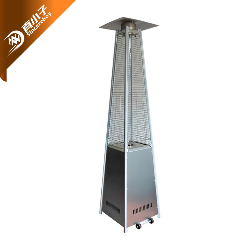 Pyramid Outdoor Glass Tube Stainless Steel Tower Gas Heater Patio Heater