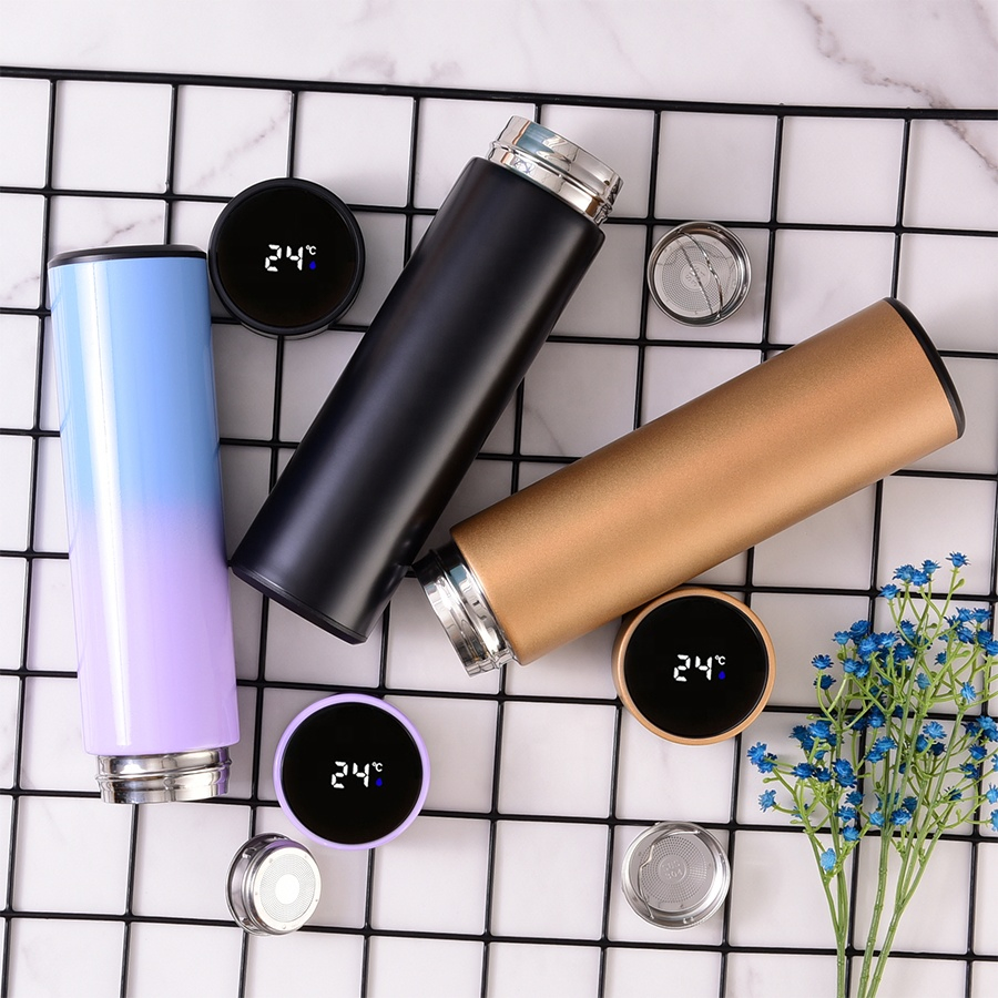Double Wall Vacuum Insulation 500ml Tumbler Stainless Steel Smart Water Bottle with LED Temperature Display