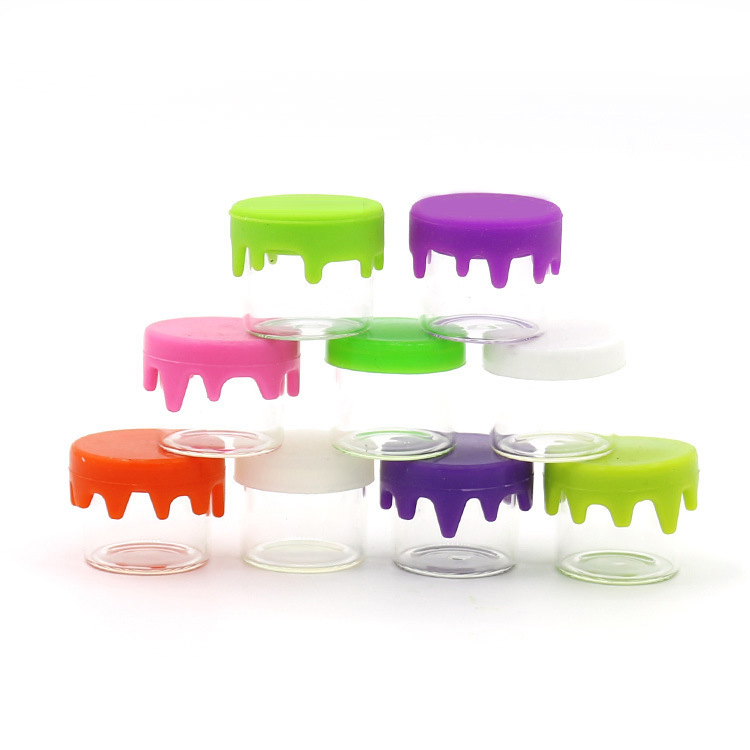 Silicone Container 5ml Spice Storage Cosmetic Balm Airtight Silicone Jar with Flip Top Smoking Accessories