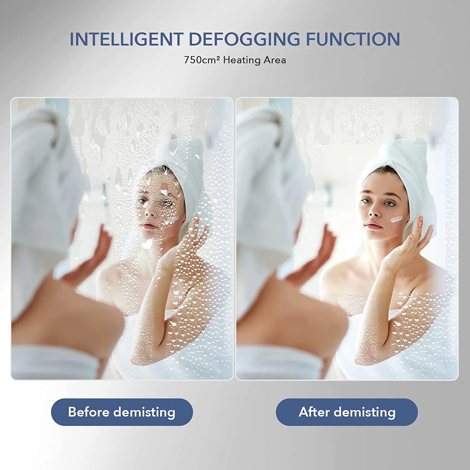 Bathroom Medicine Cabinet with LED Lights and Mirror, Wall Mounted Mirror Cabinet with Adjustable Shelf, Defogger, Memory 3-Color Mode, Dimmer, Anti-Fog Shower