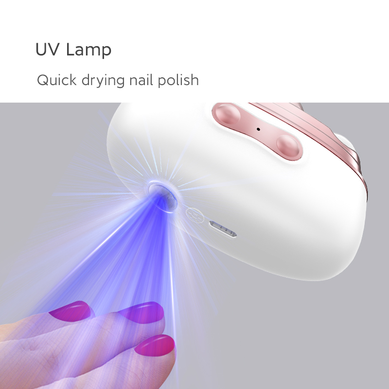 Multifunctional 3 in 1 Electric Nail Clipper Automatic Trimming and Polishing with Nail Lamp Portable for Women
