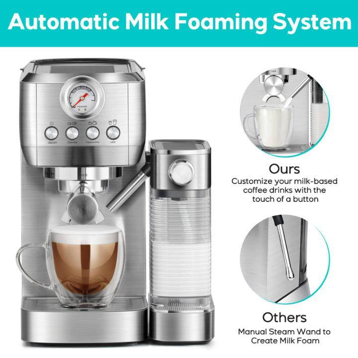 High Quality Automatic Milk Frother Coffee Maker Stainless Steel Coffee Machine