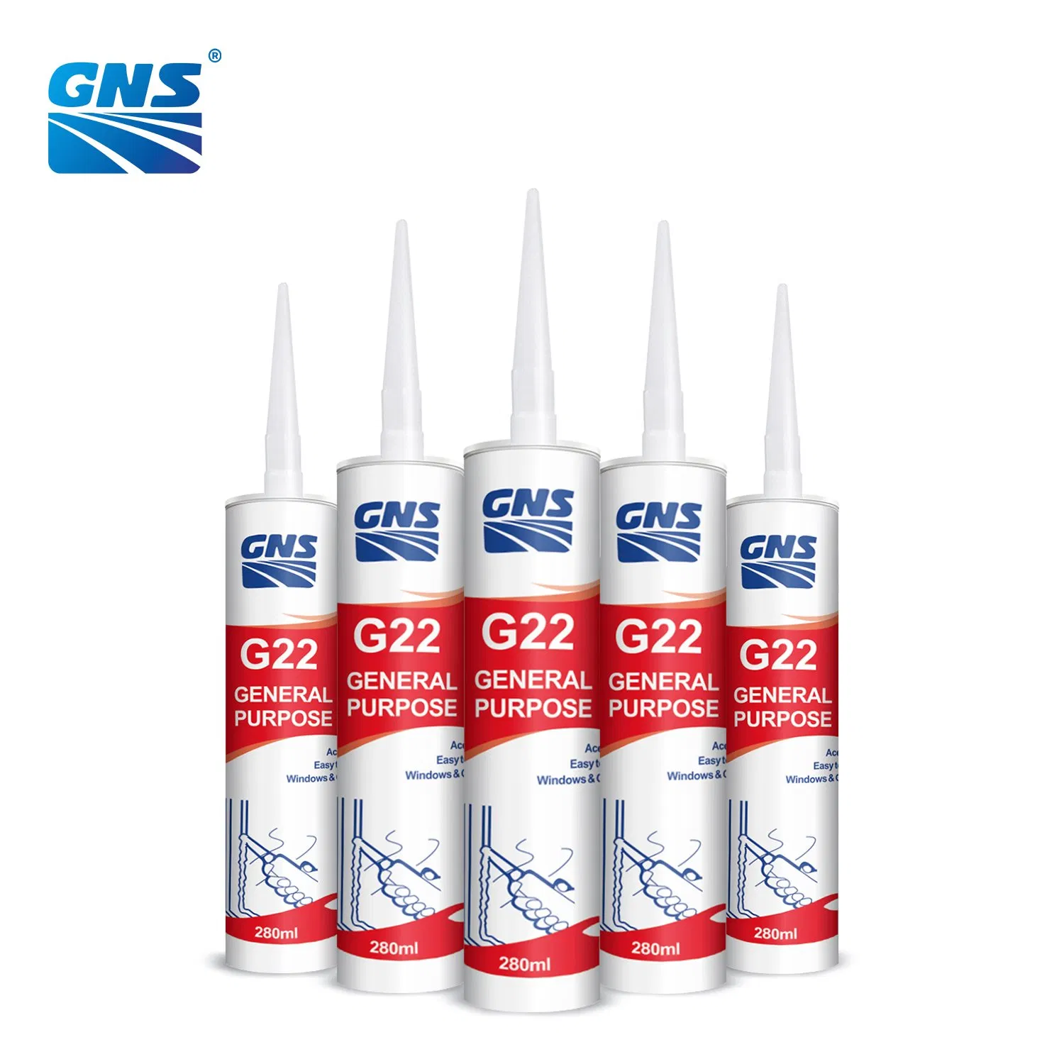 280g Silicone Sealant Adhesive Seal Bond Gp Clear for Construction