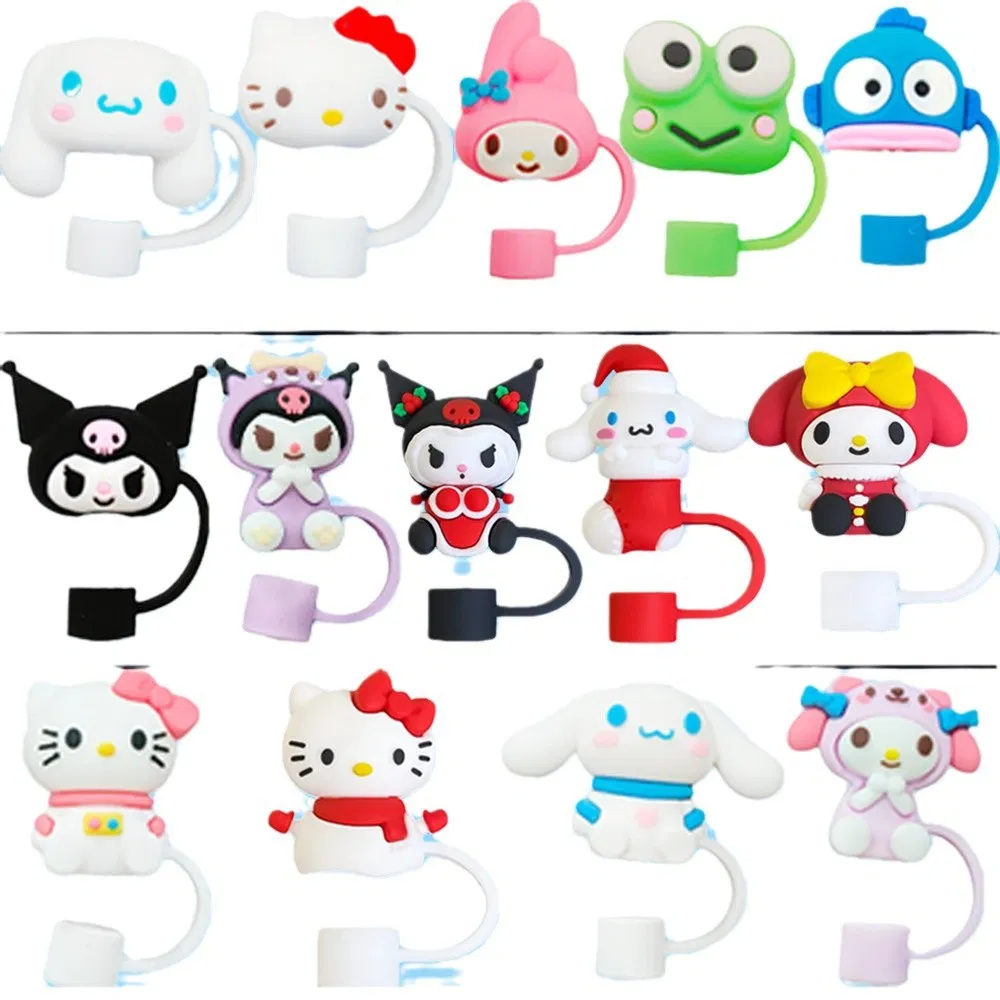 14 Sanrio Series Straw Caps, 3D Straw Covers, 10mm Straw 3D Caps, Reusable