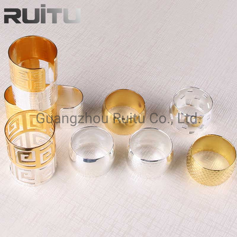 Napkin Rings Creative Gifts Portable Stainless Steel Gold Table Napkin Rings Buckles Holder Wedding Restaurant Decoration Dining Room Use