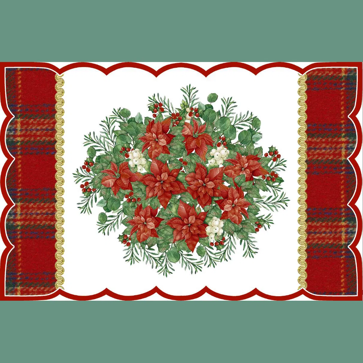 Cheap Price Sample Promotion Christmas Flower and Spring Flower Pattern Placemat