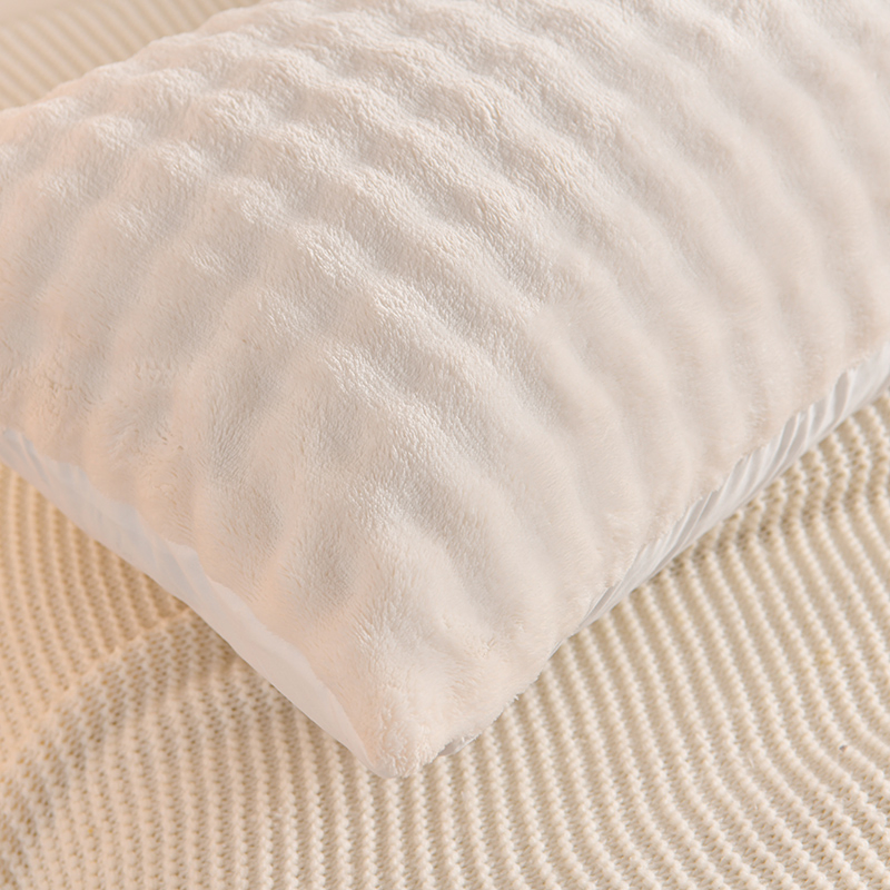 Luxury Plush Man-Made Fur Long Pillowcase Solid Color Hotel Pillow Cover