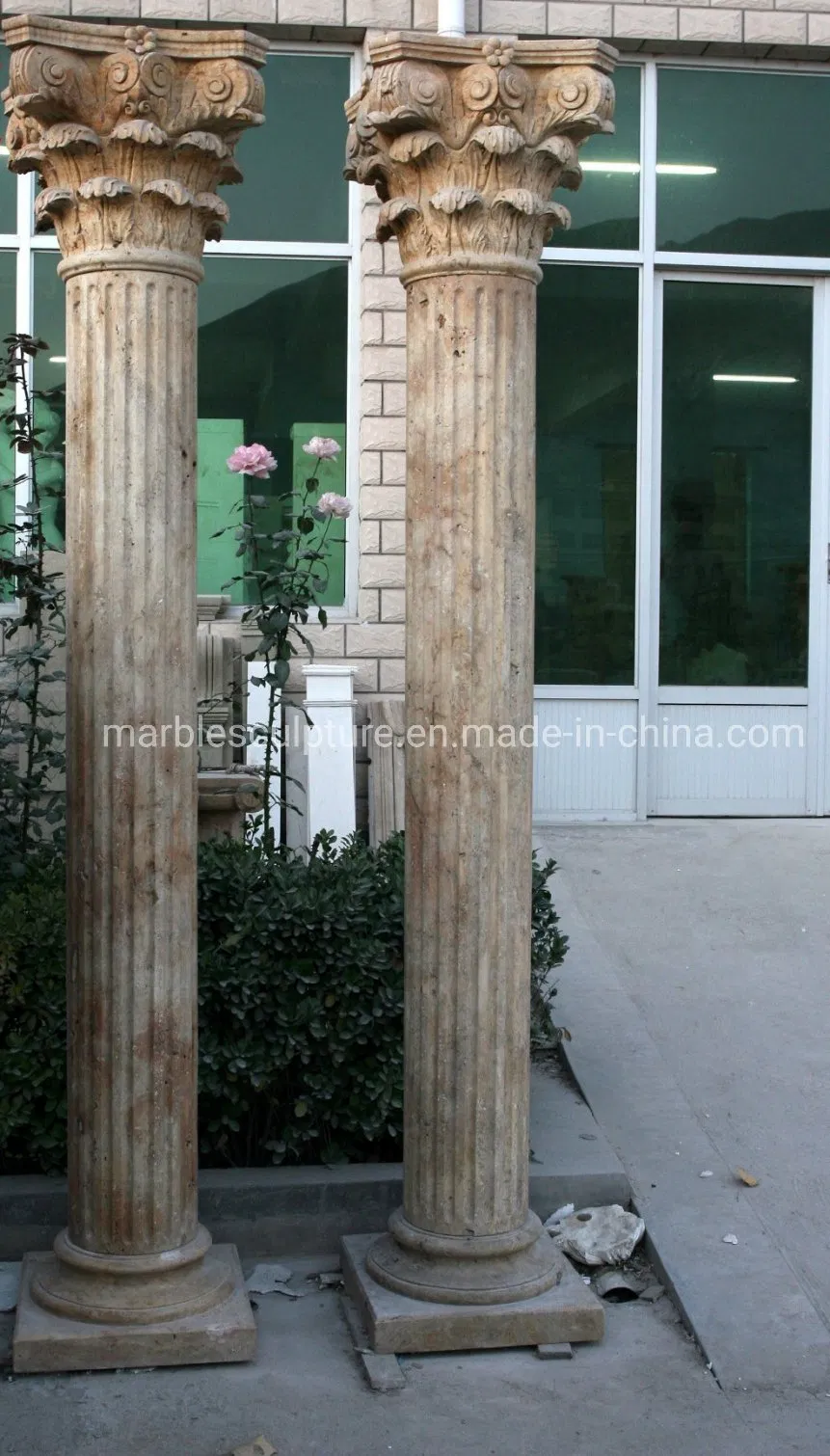 Sunset Red Stone Sculpture Marble Column (SY-C018)