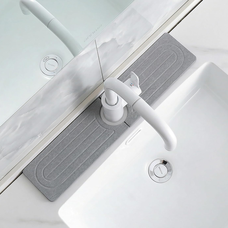 Space Saver Drying Drainage Sink Splash Guard Stone Faucet Mat for Kitchen Sink