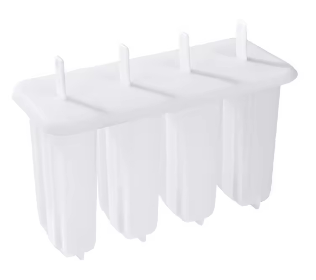 Форма для льда с крышкой, 4 ячейки, белая