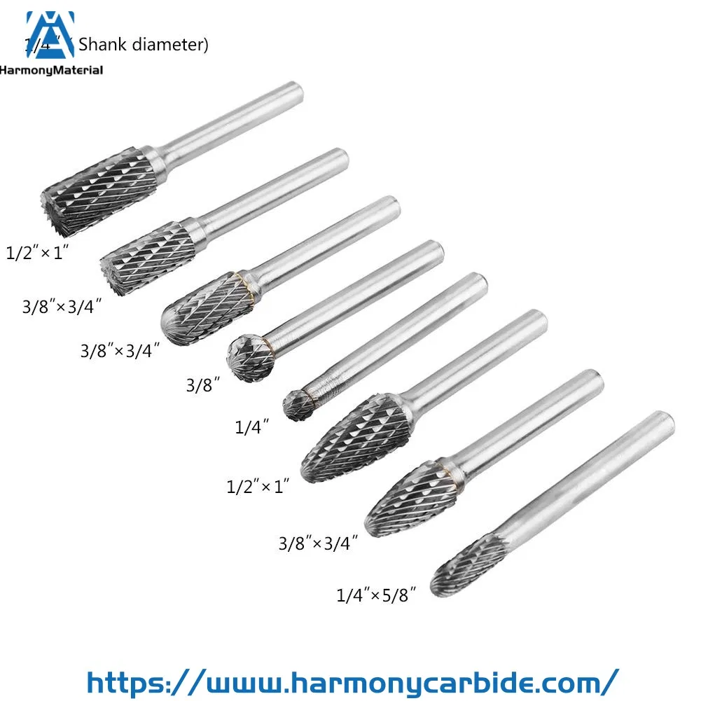 Inch Sizes Engraving Carving Charmfering Deburring Burrs Carbide Rotary Files