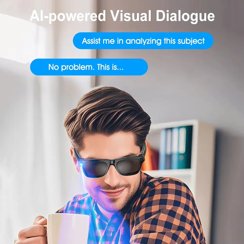 New Ai Smart Glasses 800wp Camera Anti-Shake Image Translation Video Calling Photo
