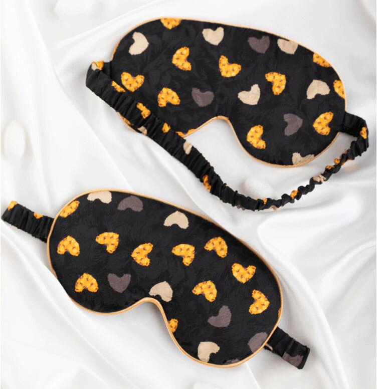Customize Double Laye Elastic Strap Soft Eye Cover Travel Silk Sleep Eye Mask