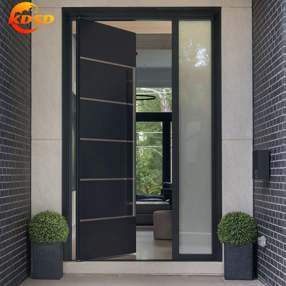 Popular Style Modern Large Windproof Aluminum Alloy Security Entrance Front Door