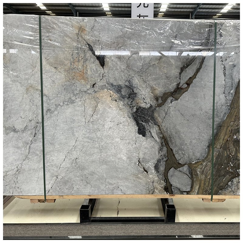 Calacatta Iron Cristallo Golden Quartzite Slabs for Backlit Wall and Countertops