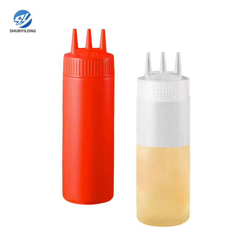 12 24oz Salad Dressing Bottle 3 Holes Plastic Kitchen Condiment Oil Bottle