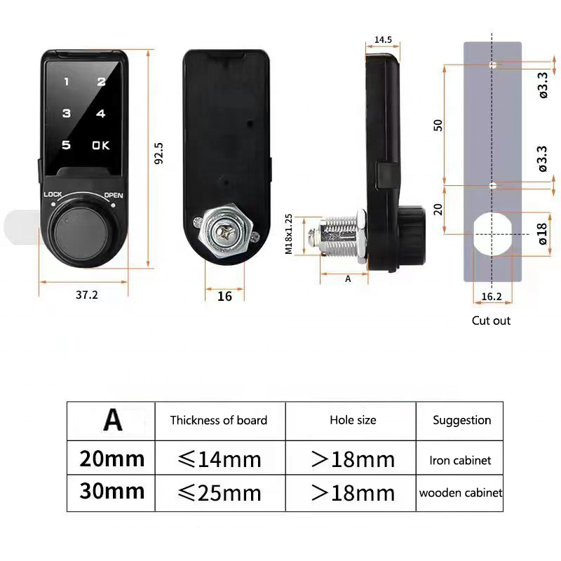 Zinc Alloy Smart Door Lock Cylinder 2023 China Cabinet Electronic Lock Digital