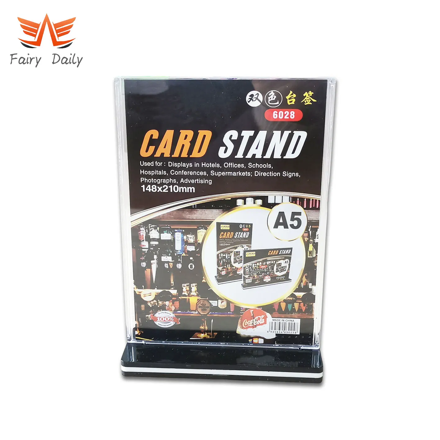 T Shape Clear Plastic Menu Photo Display Acrylic Picture Sign Holder