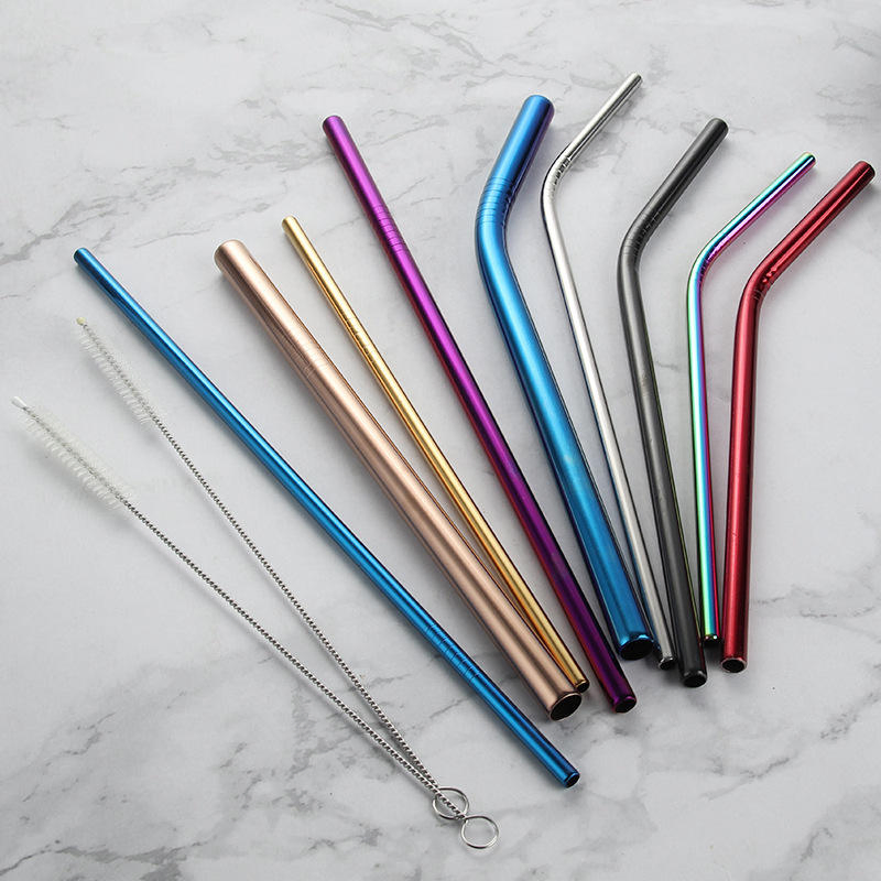 Wholesale 6mm Custom Reusable Stainless Steel Drinking Straw with Customized Logo