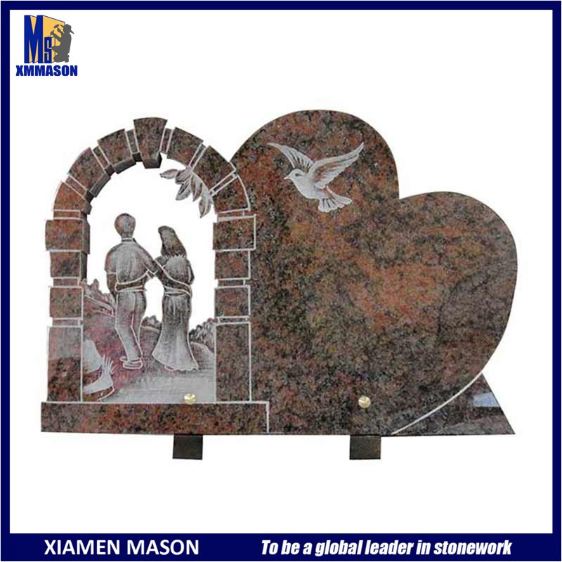 Wholesale Colorized Countryside Scenery Pattern Granite Cemetery Plaque