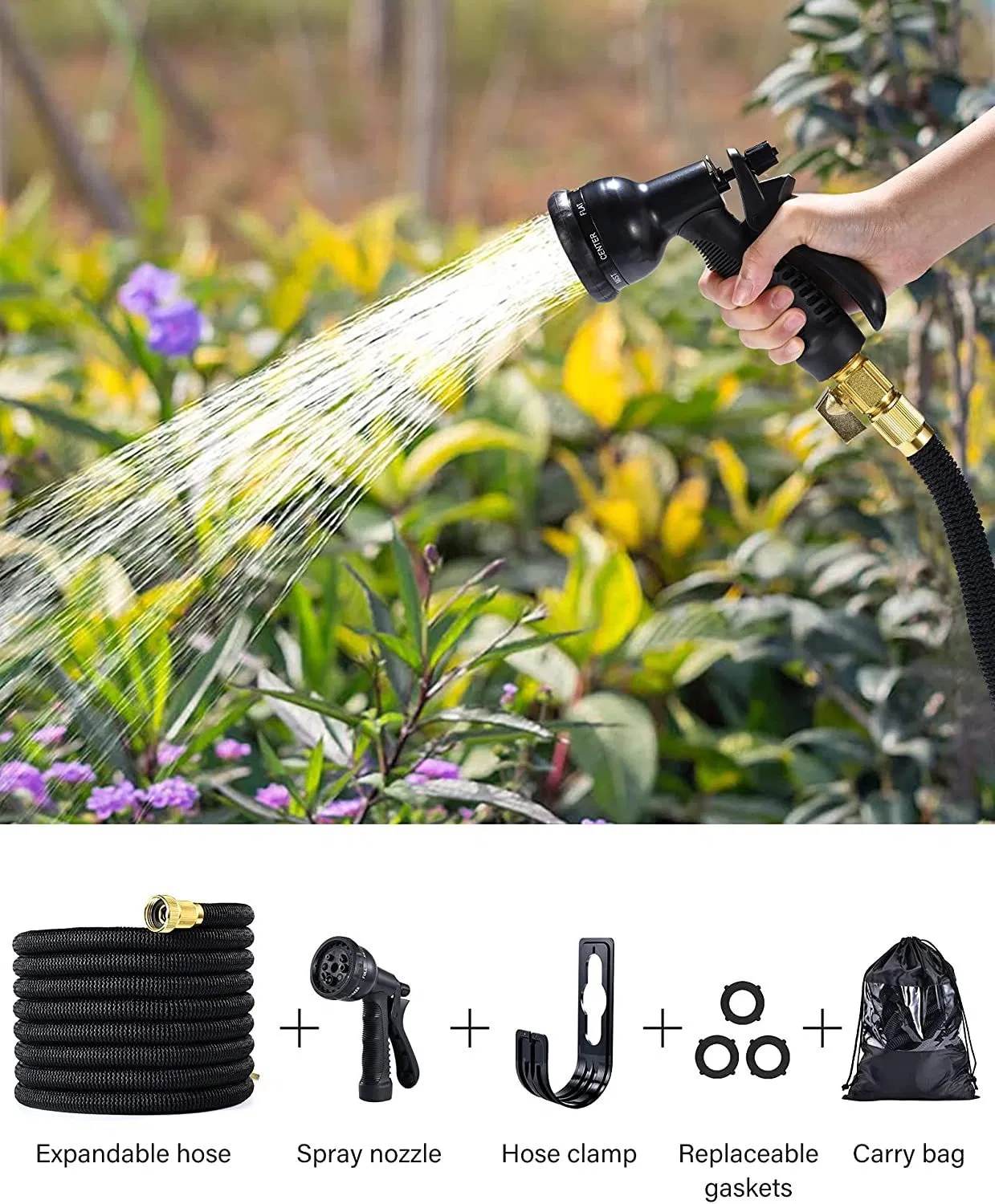 Car Wash Nozzle Telescopic Garden Watering Hose