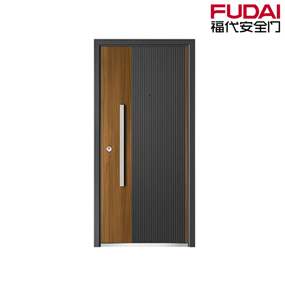 Стальная входная дверь с текстурой дерева