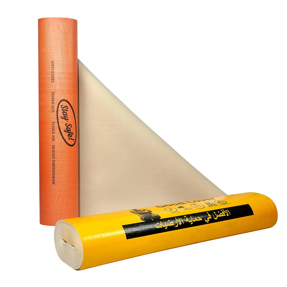 Home Decorative Double Layer Plastic Floor Protection Film-Waterproof & Dust-Proof Durable Easy Installation