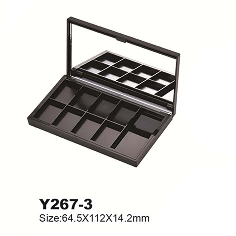 Unique Shape 1 Color Plastic Magnet Eye Shadow Palette Case Compact Box Cosmetic Packaging Y267-3