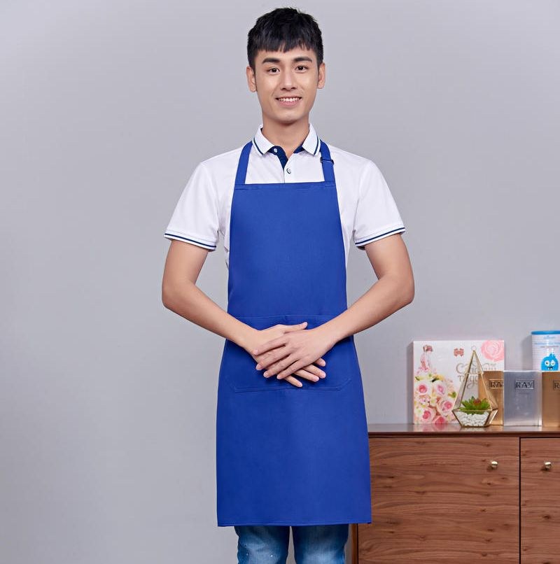 Custom Logo Printed Cooking Logo Waiter Apron Green Linen Women Cotton Apron Kitchen Apron with Logo