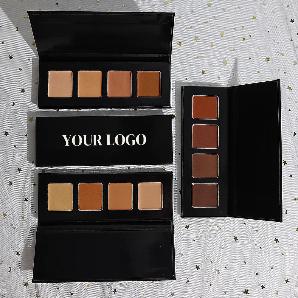 Vegan Matte Cream Concealer Palette in Black and White Packaging