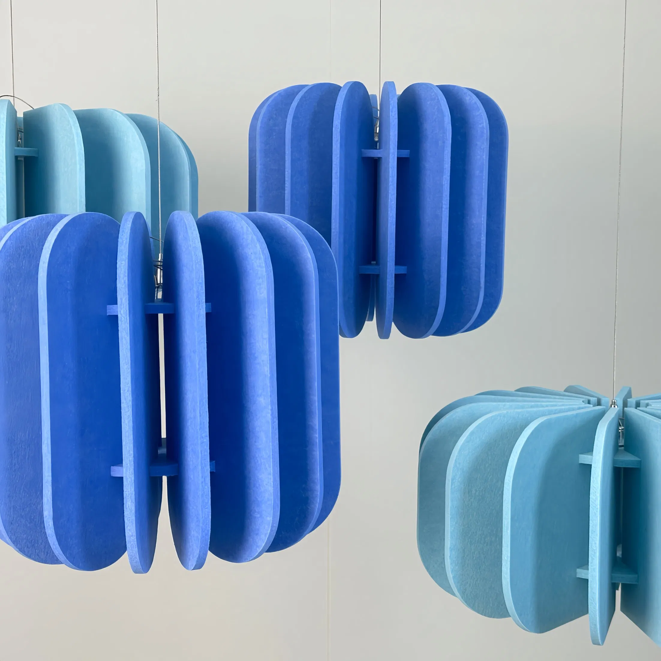 Aesthetic Modern Pet Felt Acoustic Ceiling Panels Decorative Soundproof Tiles Noise Absorption Custom Colors Shapes Interior Design Solution