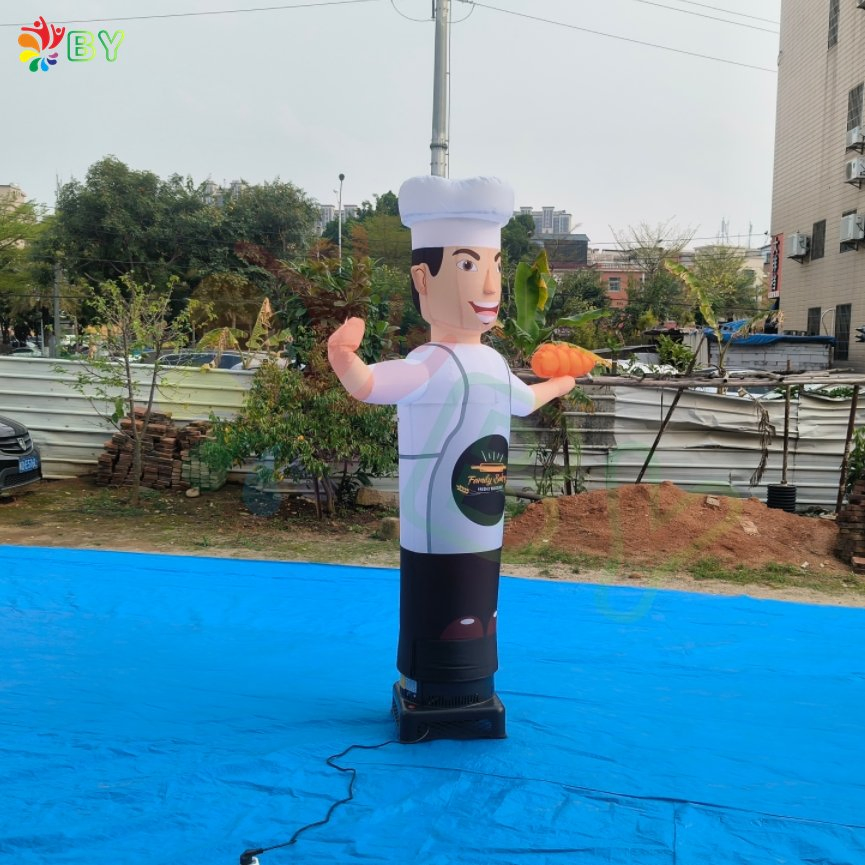 Chef Themed Sky Dancers Inflatable Tube Man Chef Air Dancer for Restaurant