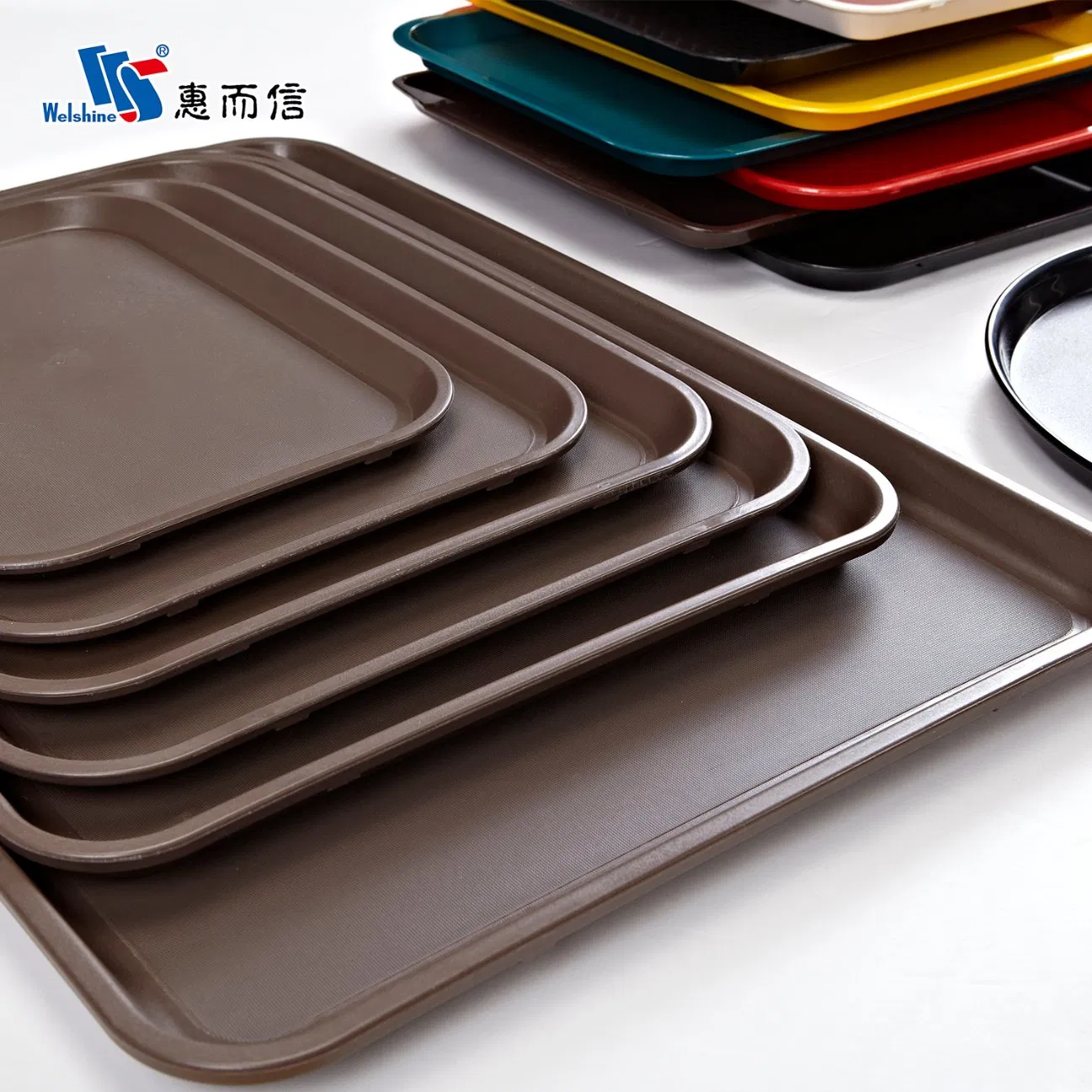 High Quality Rectangular Non-Slip Multi-Purpose Plastic Fast Food Serving Trays