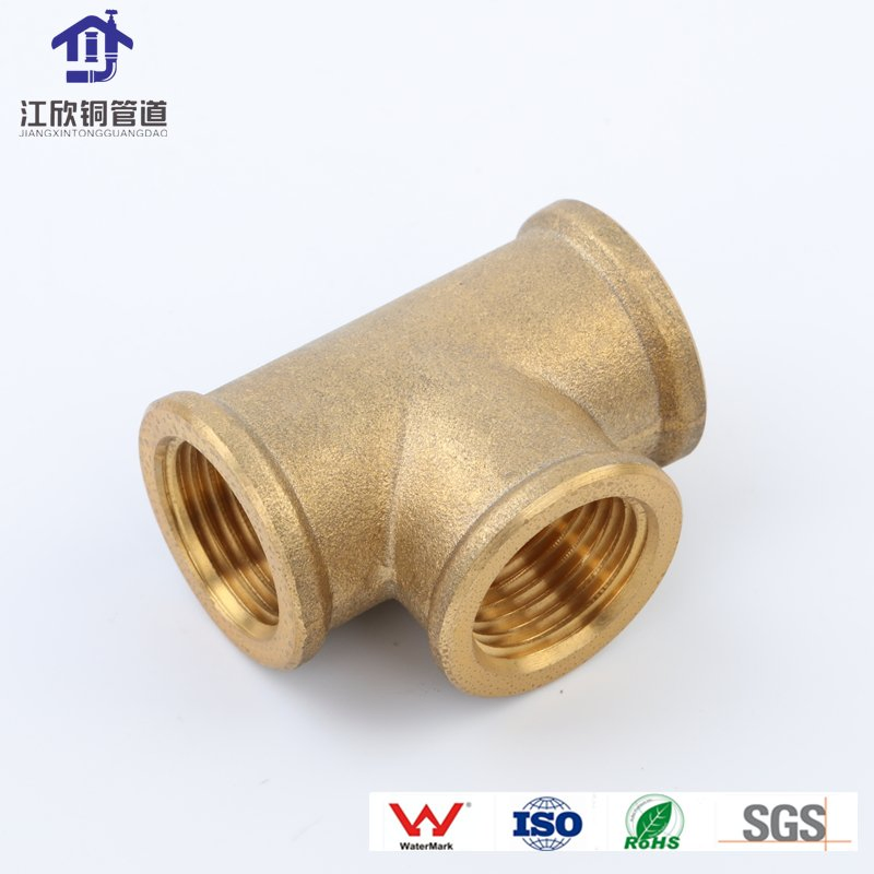 Lead-Free Brass Female Equal Tee Water Pipe Connector Health Usage