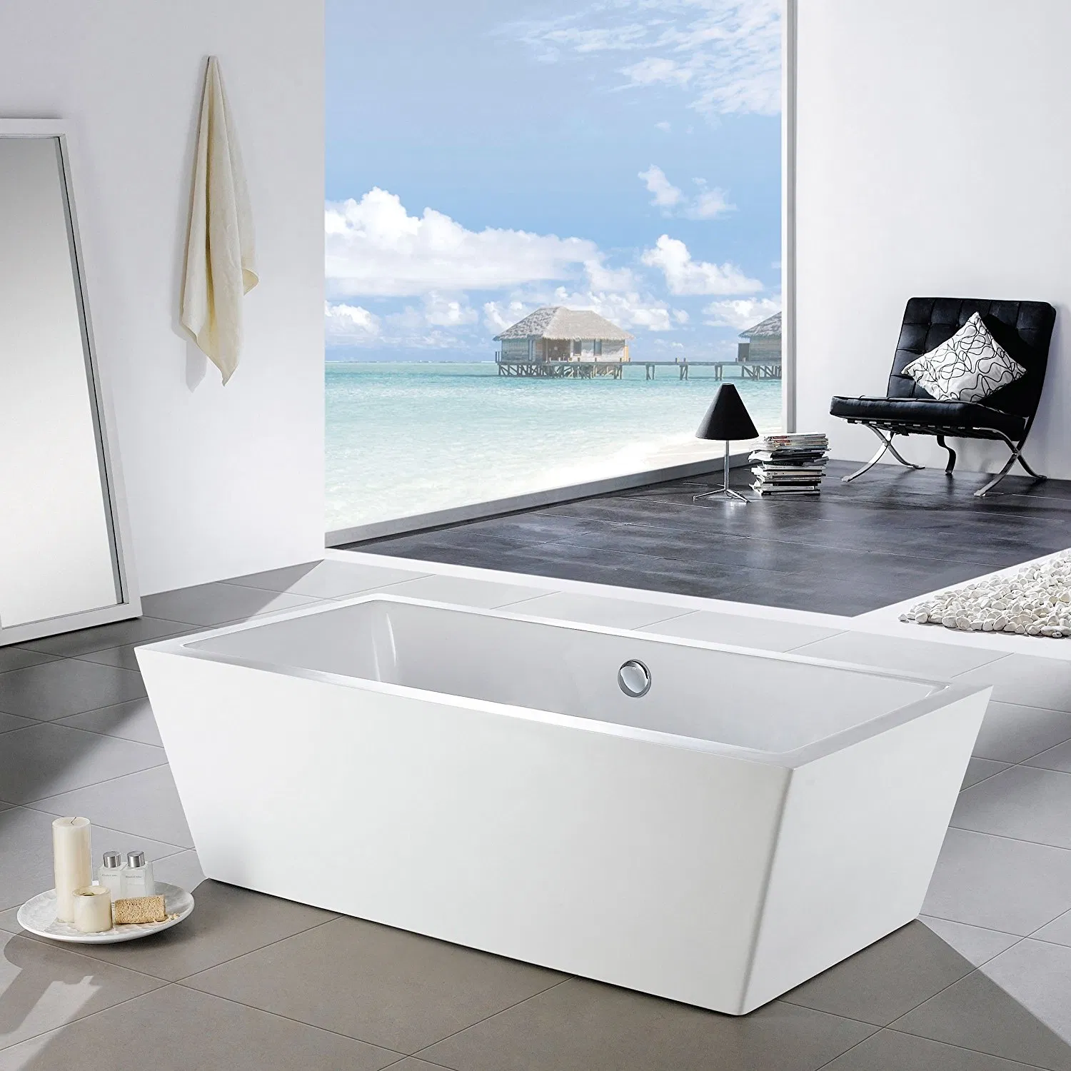 Акриловая ванна PAIKASIE, отдельностоящая