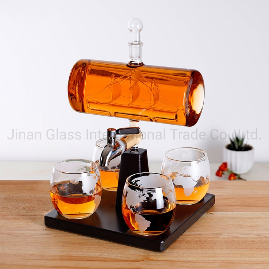 Vodka Decanter Sailboat Wine Glass Bottle Craft Decanter Glass Pipe