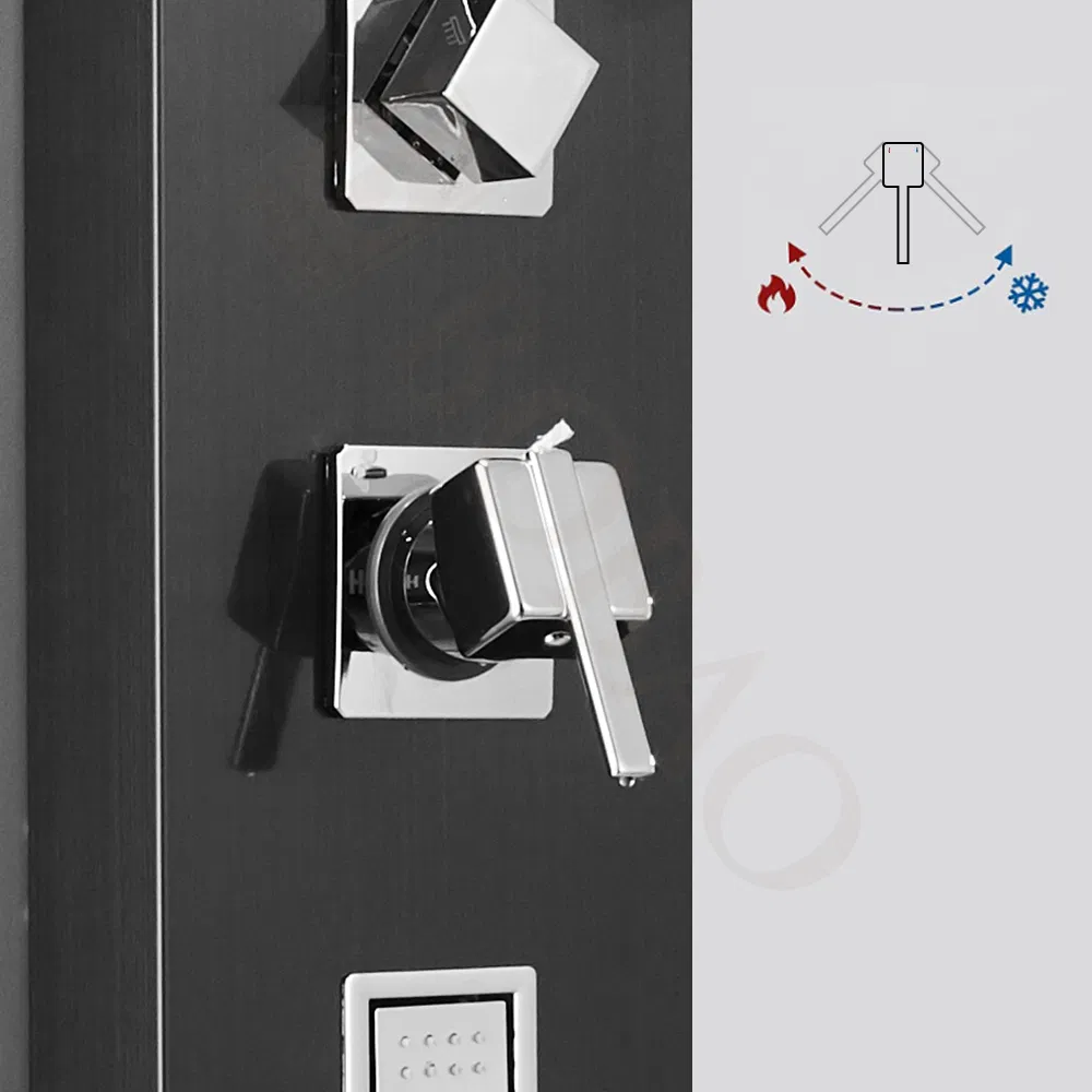 Modern Design Waterfall Massage Stainless Steel LED Shower Panel