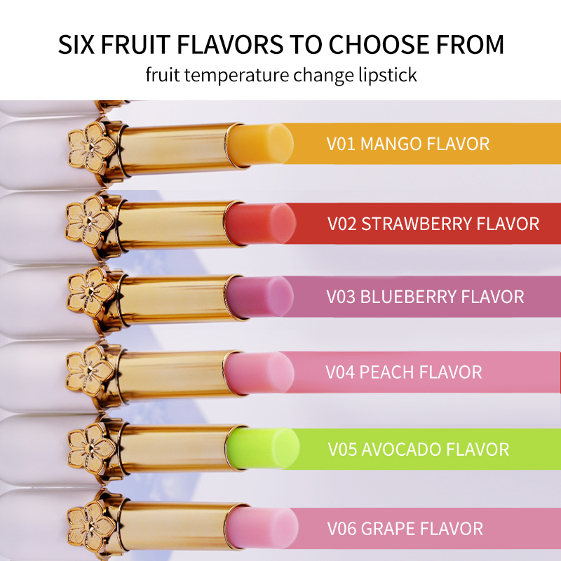 Natural Organic Repair Exfoliating Moisturizing Fruity Lip Balm Temperature Changing Color Lipstick