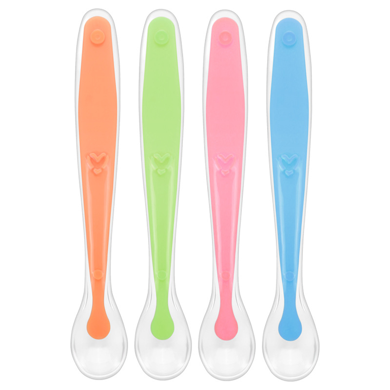 High Quality Cutlery Silicone Spoons for Baby Feeding Dinner Set