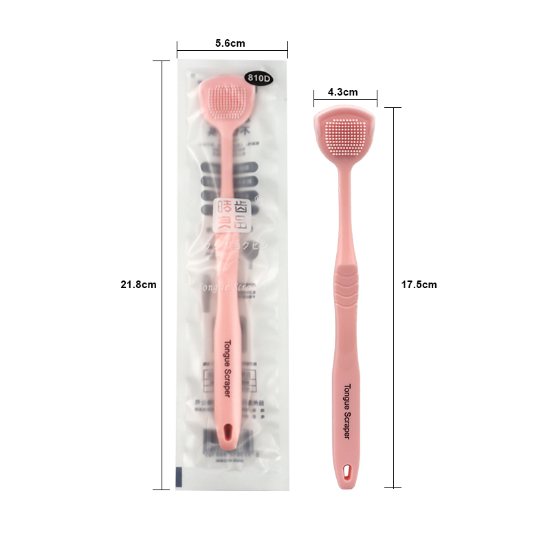 Manufacture Soft Silicone TPR Tongue Scraper Tongue Cleaning Brush Hanger Oral Care