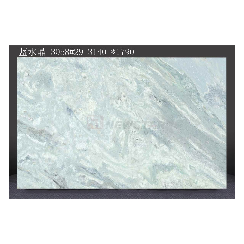 Newstar Wholesale Professional Processing Factory Crystal Blue Marble Slabs Sintered Stone Porcelain Slabs