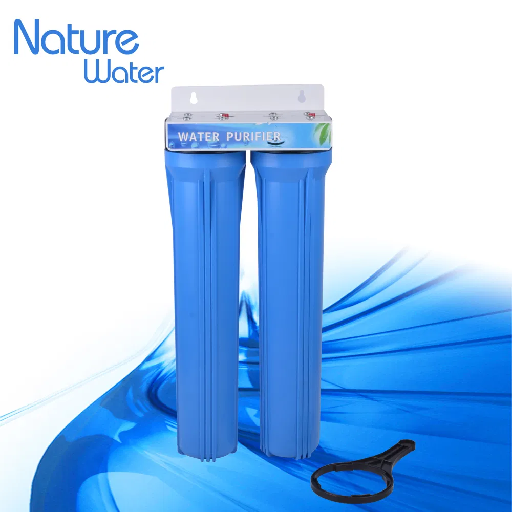 Double 20 Inch Blue Slim Pipe Filtration Water Filter