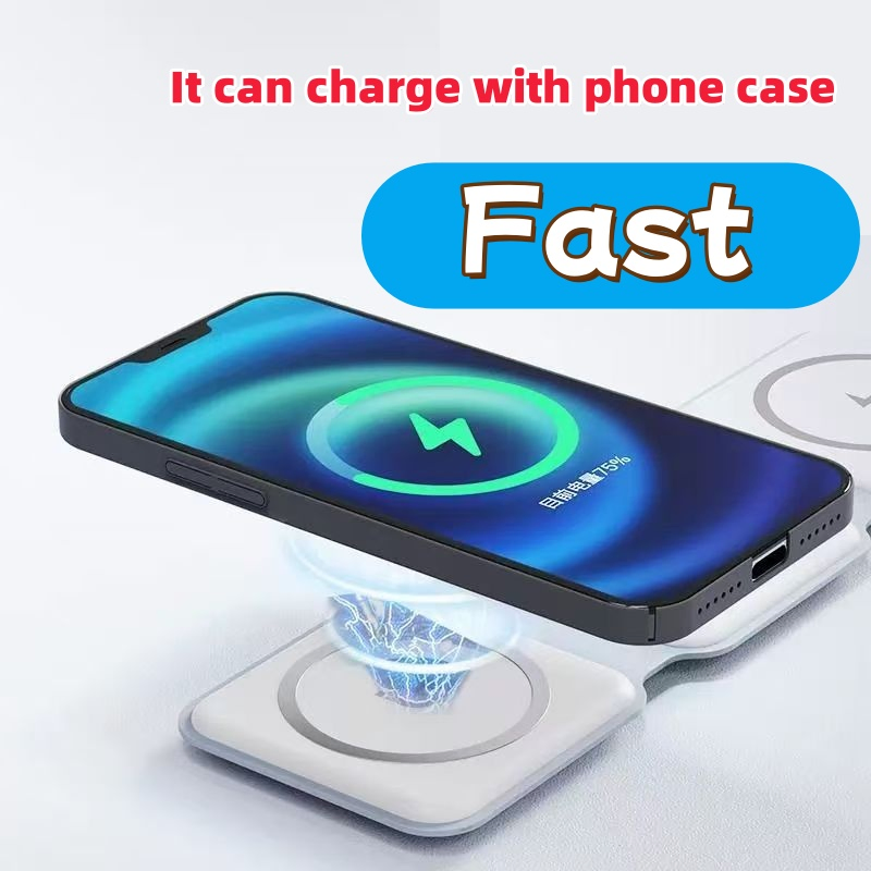 Складная беспроводная зарядка 3-в-1 для телефона, часов и наушников