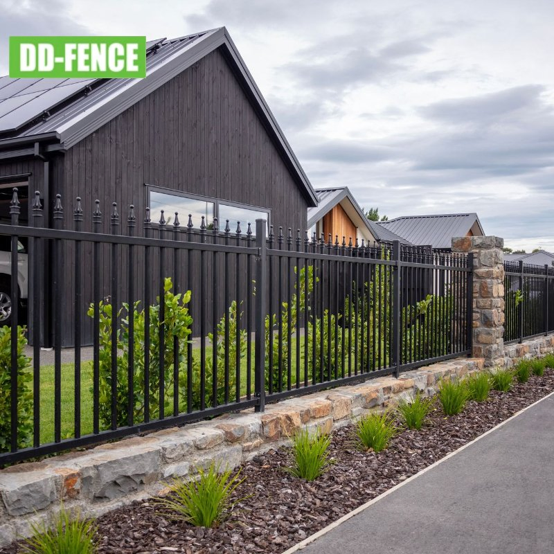 Galvanized & Powder Coated Steel Picket Fence
