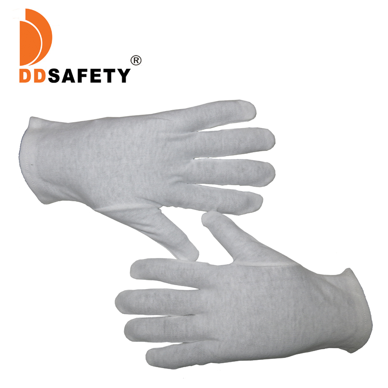 DDsafety 20+Years Direct Factory High Quality Ceremonial Uniform Parade White Tuxedo Cotton Hand Gloves with Elastic Cuff