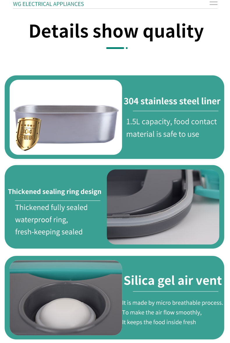 Portable Travel Large Capacity Stainless Steel Durable Heating Lunch Box