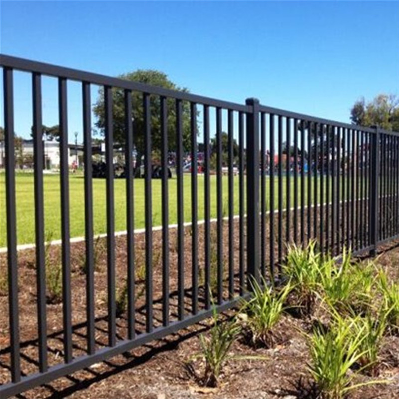 Powder Coating Aluminum Fence Panel Black Welded Fencing Metal Steel Fence Wrought Iron Garden Fence