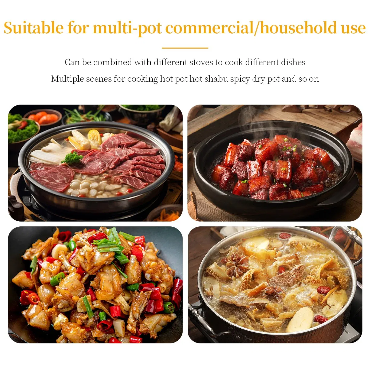 Premium Thickened Stainless Steel Round Bottom Hot Pot